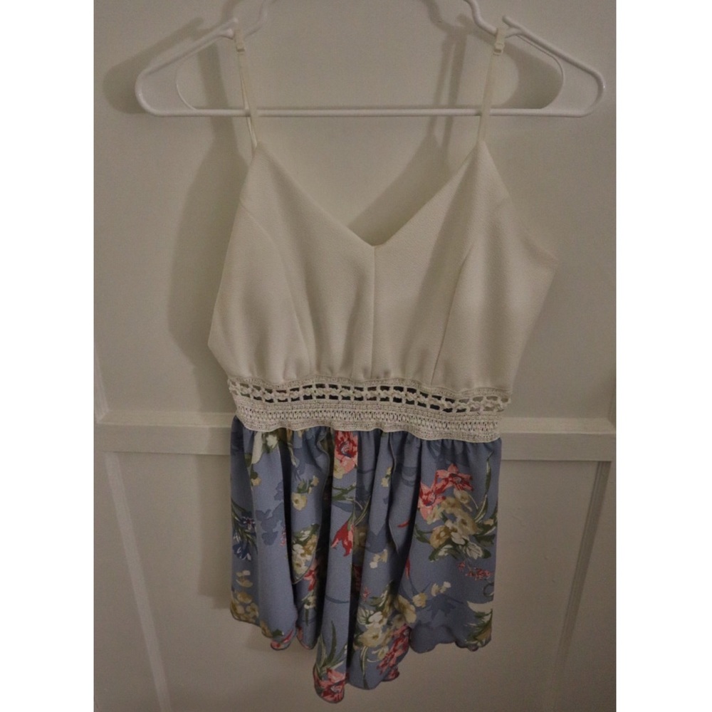 Floral/Crochet Romper